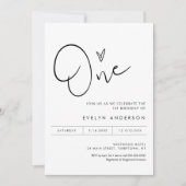 STELLA Minimalistische moderne 1e verjaardag uitno Kaart (Voorkant)