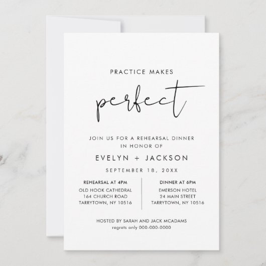 STELLA Minimalistische repetitie diner uitnodiging (Voorkant)