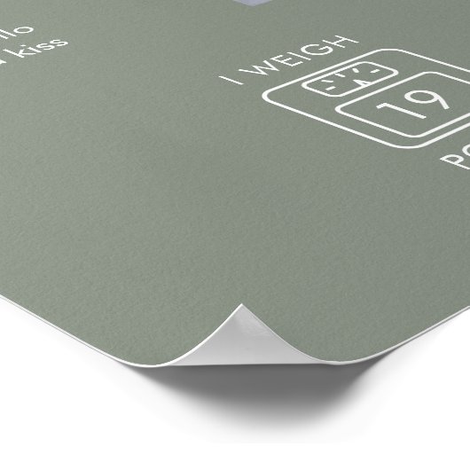 STELLA Minimalistische Sage 1e Verjaardag Mijlpaal Poster (Hoek)