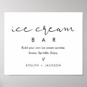 STELLA Minimalistische Sundae Ice Cream Bar teken Poster (Voorkant)