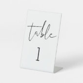STELLA Minimalistische tafel nummer 4x6 kunststof Reclamebord Met Voetstuk (Voorkant)