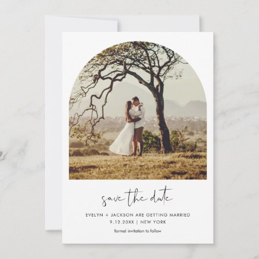 STELLA Moderne Edgy Arch Foto Opslaan De Datum Kaart (Voorkant)