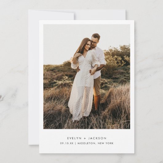 STELLA Moderne Edgy Arch Foto Opslaan De Datum Kaart (Achterkant)