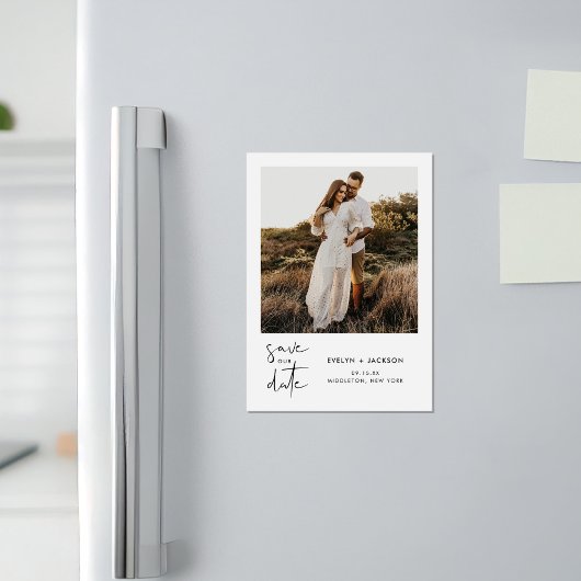 STELLA Moderne edgy foto Opslaan van de datum Magnetische Uitnodiging