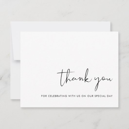 STELLA Moderne foto bruiloft dank u kaart (Voorkant)