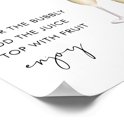 STELLA Momosa Bar Baby shower Teken Poster (Hoek)