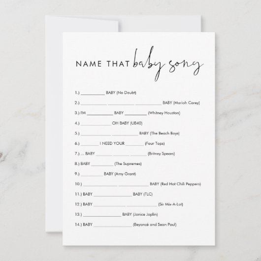 STELLA Naam Die Baby Song Game Kaart (Voorkant)