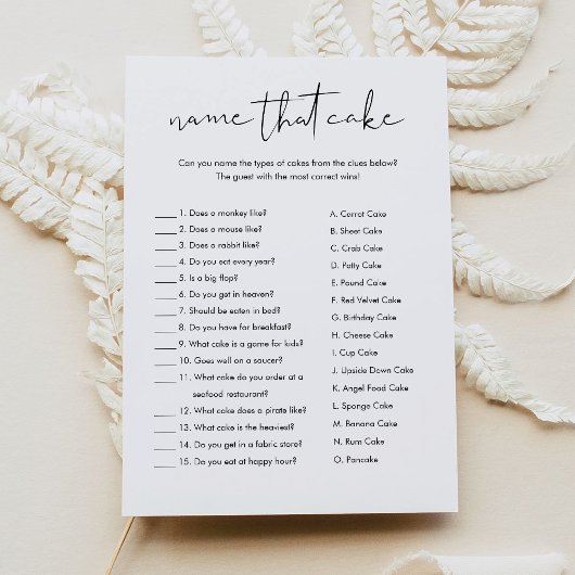 STELLA Naam Die Cake Vrijgezellenfeest Game Kaart