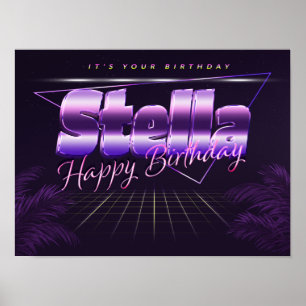 Stella Name Vorname retro Poster Geburtstag