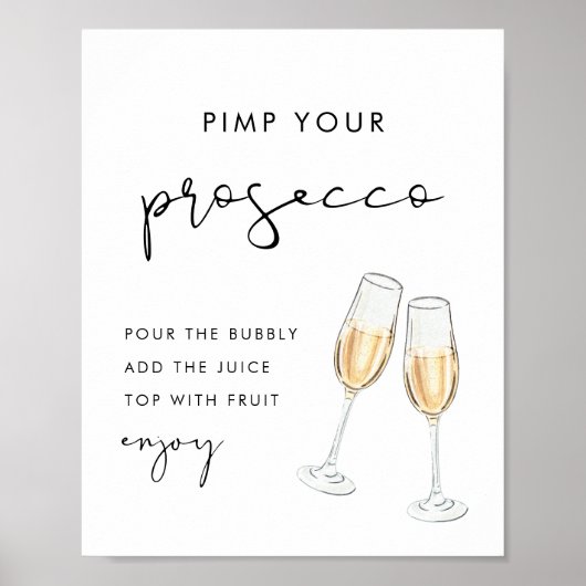 STELLA Pimp Uw Prosecco Mimosa Teken Poster (Voorkant)