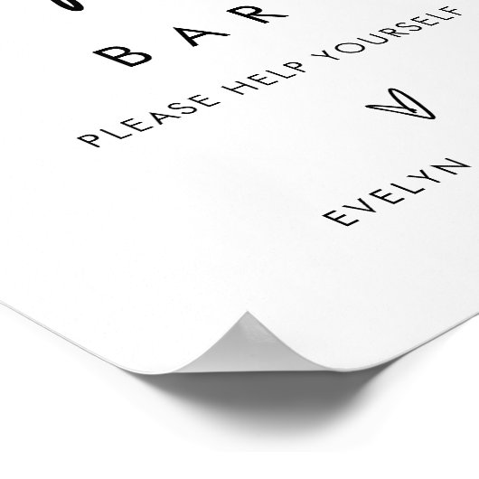 STELLA Pizza Bar Huwelijksbord Poster (Hoek)