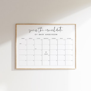 STELLA Raad de aankomstdatum Baby shower spel Poster