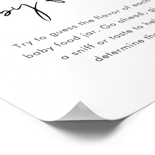 STELLA Raad de Baby Food Game Sign Poster (Hoek)