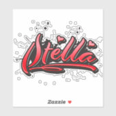 Stella red Heart Graffiti Aufkleber Sticker (Vel)