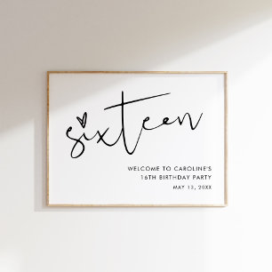 STELLA Sweet 16 Verjaardag Welkomstbord Poster