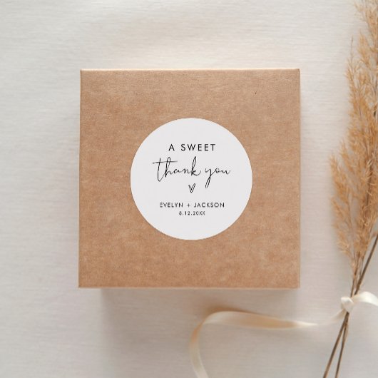 STELLA Sweet Thank You Favor 3" (vel van 6) Ronde Sticker