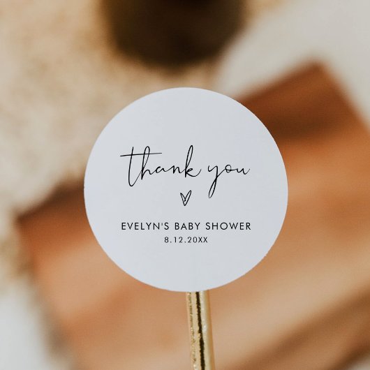 STELLA Sweet Thank You Favor 3" (vel van 6) Ronde Sticker