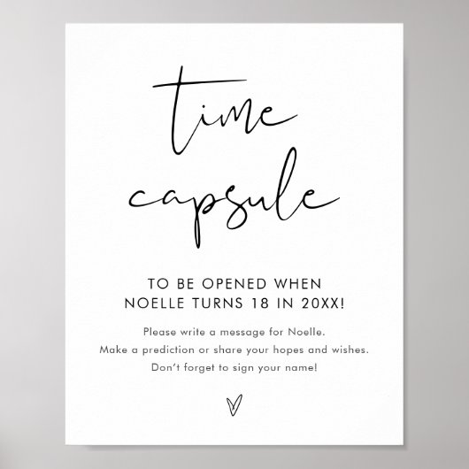 STELLA Time Capsule Baby shower teken Poster (Voorkant)