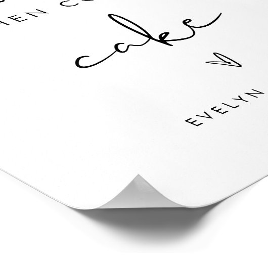 STELLA Trouwtaart Dessert Teken Poster (Hoek)