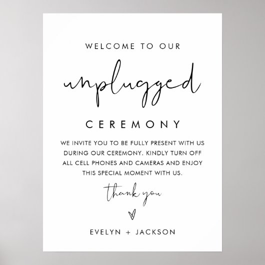 STELLA Unplugged Trouwceremonie Teken Poster (Voorkant)