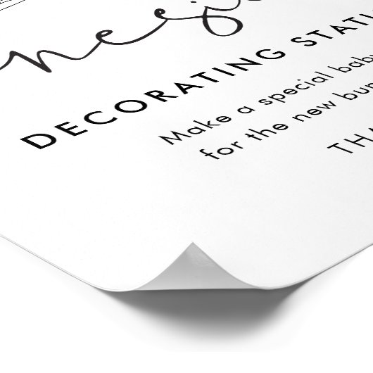 STELLA Versier een Baby Outfit Bodysuitt Sign Poster (Hoek)