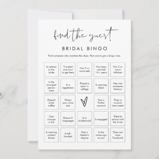 STELLA Vind het Guest Vrijgezellenfeest Bingo spel Kaart (Voorkant)