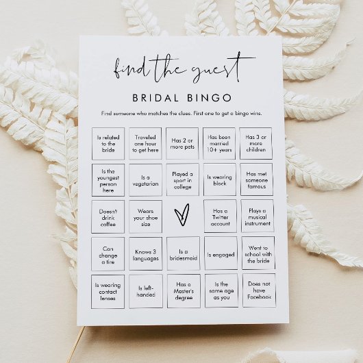 STELLA Vind het Guest Vrijgezellenfeest Bingo spel Kaart