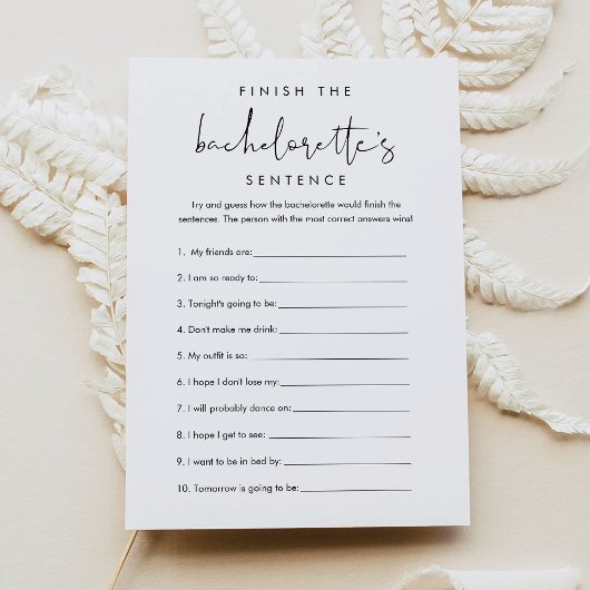 STELLA Voltooi het vrijgezellenspel Kaart