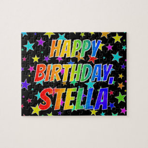"STELLA" Voornaam, geun "HAPPY BIRTHDAY" Legpuzzel