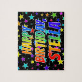 "STELLA" Voornaam, geun "HAPPY BIRTHDAY" Legpuzzel (Verticaal)