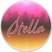 Stella Vorname Name golden pink Aufkleber Sticker (Voorkant)