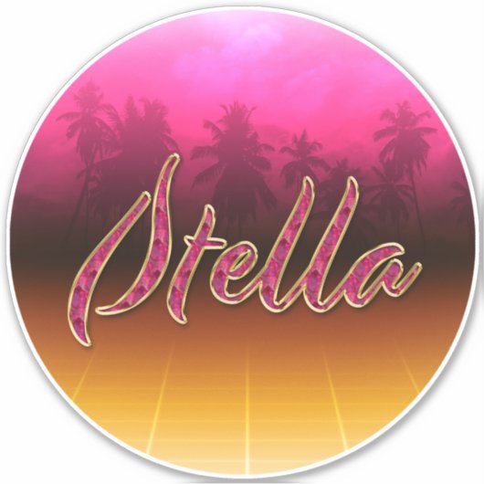 Stella Vorname Name golden pink Aufkleber Sticker (Voorkant)