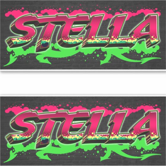 Stella Vorname Name Graffiti Aufkleber Sticker (Voorkant)