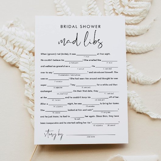 STELLA Vrijgezellenfeest Libs, Vul het Spel Blanks Kaart