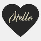 Stella white gold Handwriting Aufkleber Herz Hart Sticker (Voorkant)