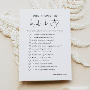 STELLA Wie kent de Bruid Beste Bruids Game Kaart