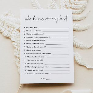 STELLA Wie weet mama beste Baby shower spel Kaart