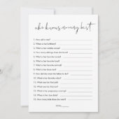 STELLA Wie weet mama beste Baby shower spel Kaart (Voorkant)