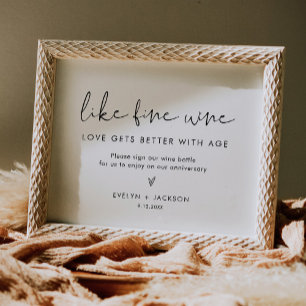 STELLA Wijnfles Gastenboek Trouwbord Poster