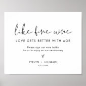 STELLA Wijnfles Gastenboek Trouwbord Poster (Voorkant)