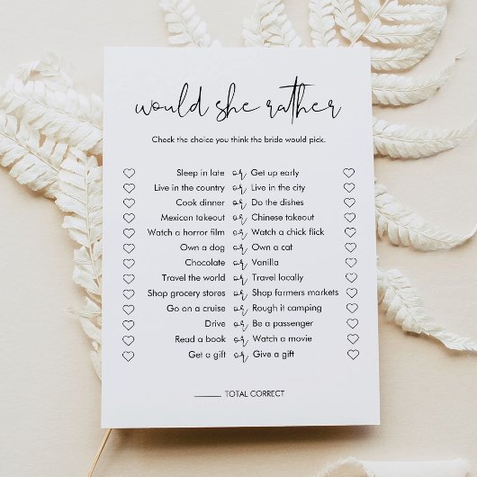 STELLA wil liever Vrijgezellenfeest spel Kaart