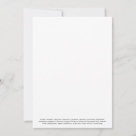 STELLA Word Scramble Vrijgezellenfeest Game Kaart (Achterkant)