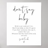 STELLA Zeg niet Baby Game Sign Poster (Voorkant)