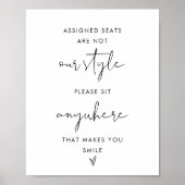 STELLA zit overal, geen toegewezen stoel trouwbord Poster (Voorkant)