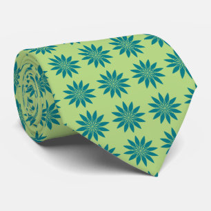 Stellair geometrische Floral, Blauwgroen en met tw Stropdas