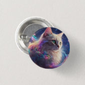 Stellair Kat- kosmische kattenkunst Ronde Button 3,2 Cm (Voorkant /achterkant)