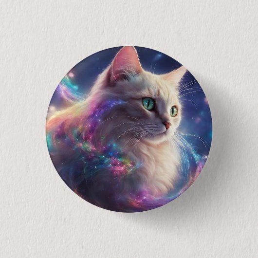 Stellair Kat- kosmische kattenkunst Ronde Button 3,2 Cm (Voorkant)