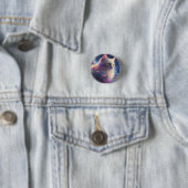 Stellair Kat- kosmische kattenkunst Ronde Button 3,2 Cm (In situ)