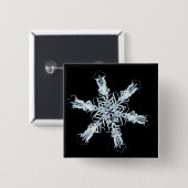 Stellair sneeuwkristal vierkante button 5,1 cm (Voorkant /achterkant)