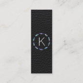 Stellair verlooppatroon met leder monogram mini visitekaartje (Voorkant)